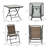 5 Pieces Wicker Patio Dining Set, Foldable Outdoor Table And Chairs, Wicker Furniture Dining Set With Umbrella Hole, Tempered Glass Table, Dark Brown