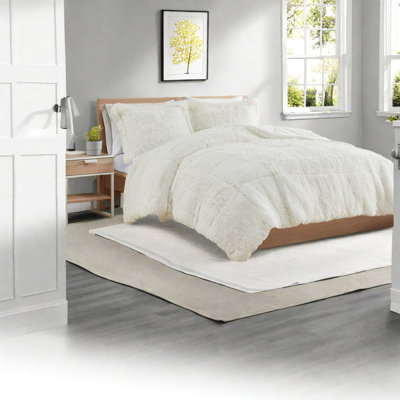 Ultra Soft Polyester Twin Bedding Sets, Modern Shaggy Comfort For Home
