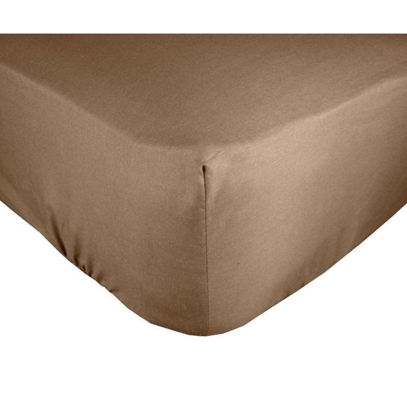 Cotton Blend Percale Fitted Sheet, Kingsize (5'), White