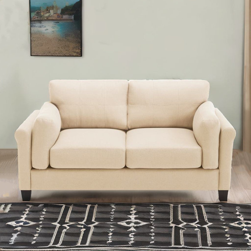 Frishta Upholstered 68.5'' Loveseat, Khaki