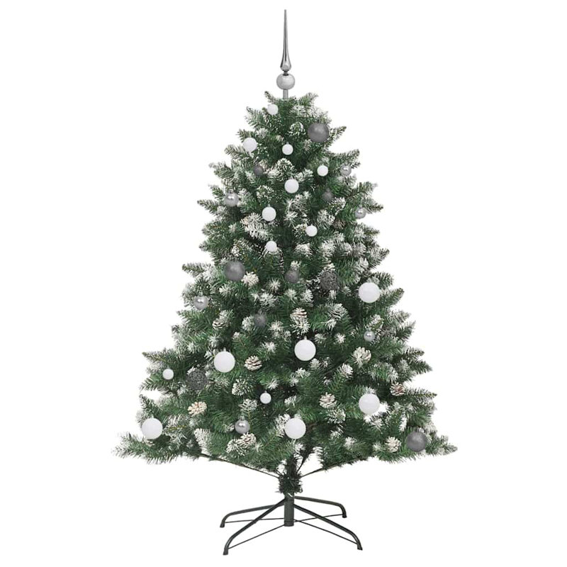 vidaXL Artificial Christmas Tree with Stand Green, 4.92 ft, Pink