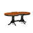 7 Piece Dining Table Set consists of an Oval Dinner Table with Butterfly Leaf and 6 Faux Leather Dining Room Chairs, Black & Cherry-124541374-124541372-124541373