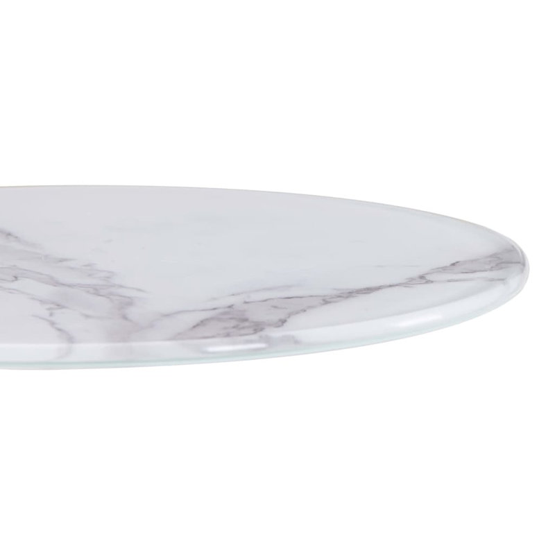 Candida Glass Table Top, White, 0.8cm H x 50cm W x 50cm D