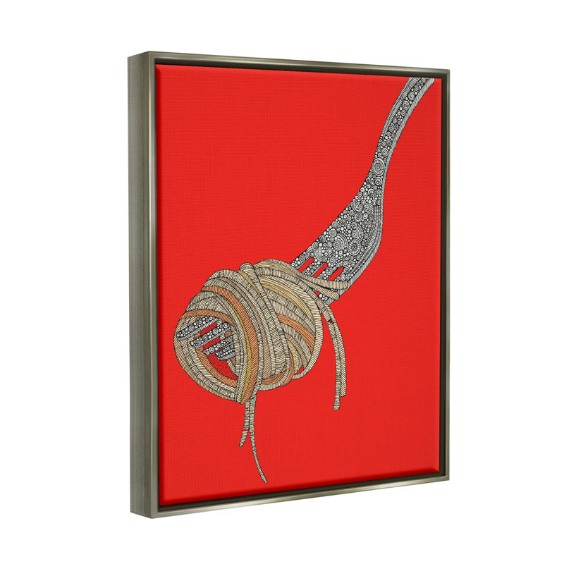 Pop Style Spaghetti Fork Intricate Fractal Pattern by Valentina Harper - Print on Canvas, 21" H x 17" W x 1.7" D