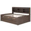 Lit capitaine en bois gris antique avec tablettes de répartition intégrées, 3 tiroirs de rangement et lit gigogne, Thesaurus pleine grandeur gris-2029776873-2029776871