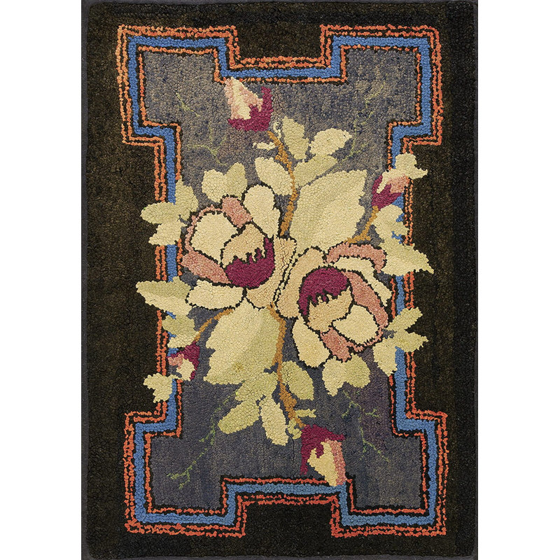 Tapis crocheté antique à motif floral