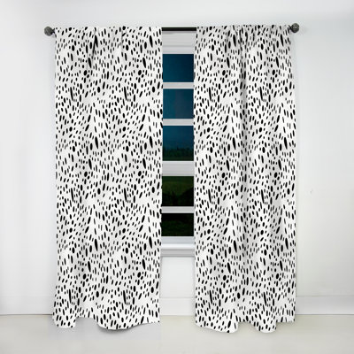 Rideau obscurcissant géométrique blanc et noir Snow Leopard Spots III - 1 panneaux