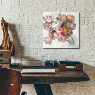  Art mural en verre «Blush Bouquet On White» par Danhui Nai