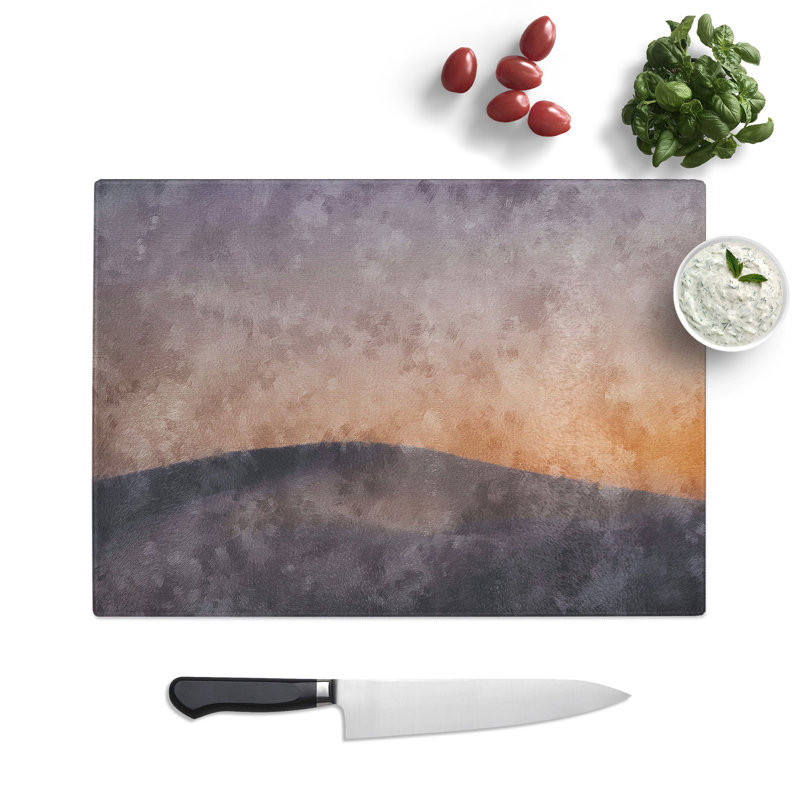 White Sand Desert Painting Chopping Board, 0.4cm H x 20cm W x 28.5cm L