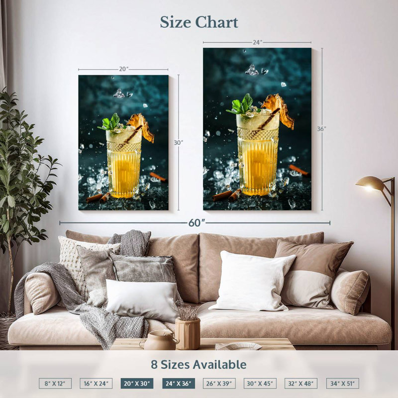 Yarlin, cocktail d'ananas, H 36 po x l 24 po