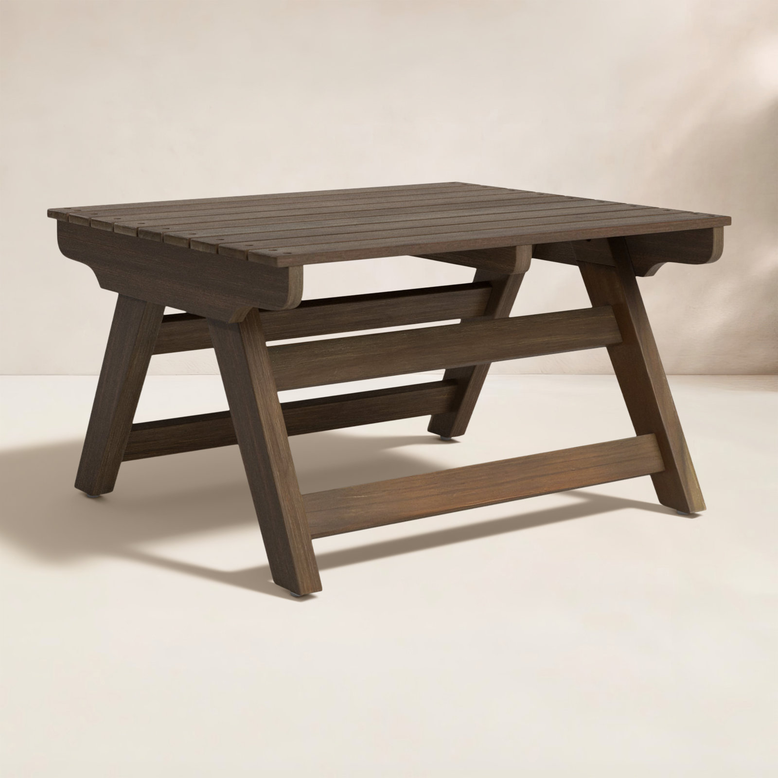 Bullock 19.75 " Acacia Patio Side Table, Gray