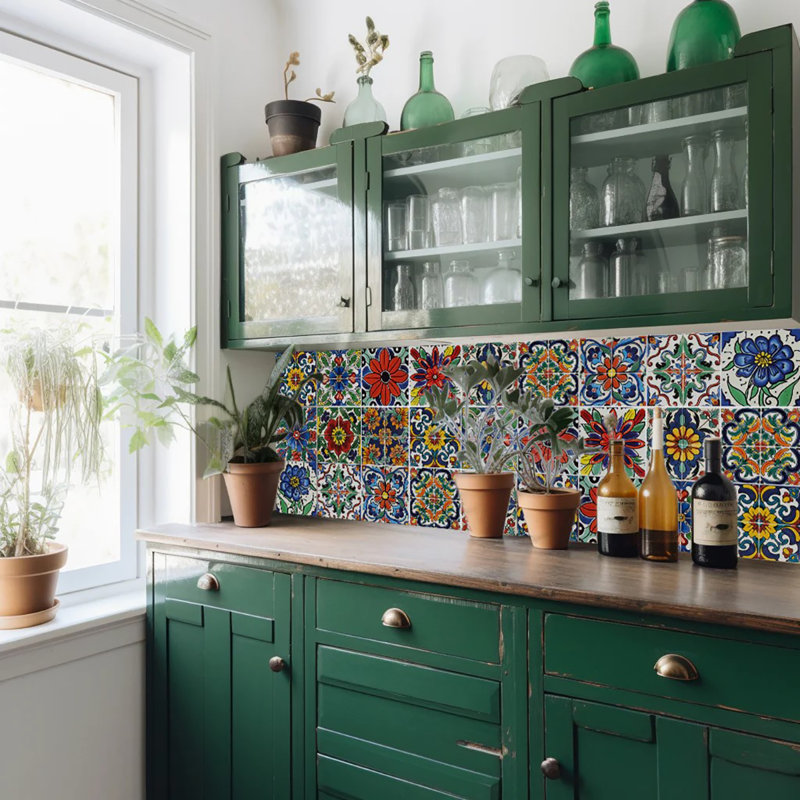 Colorful 4x4-inch Vinyl Peel and Stick Mosaic Tile Set