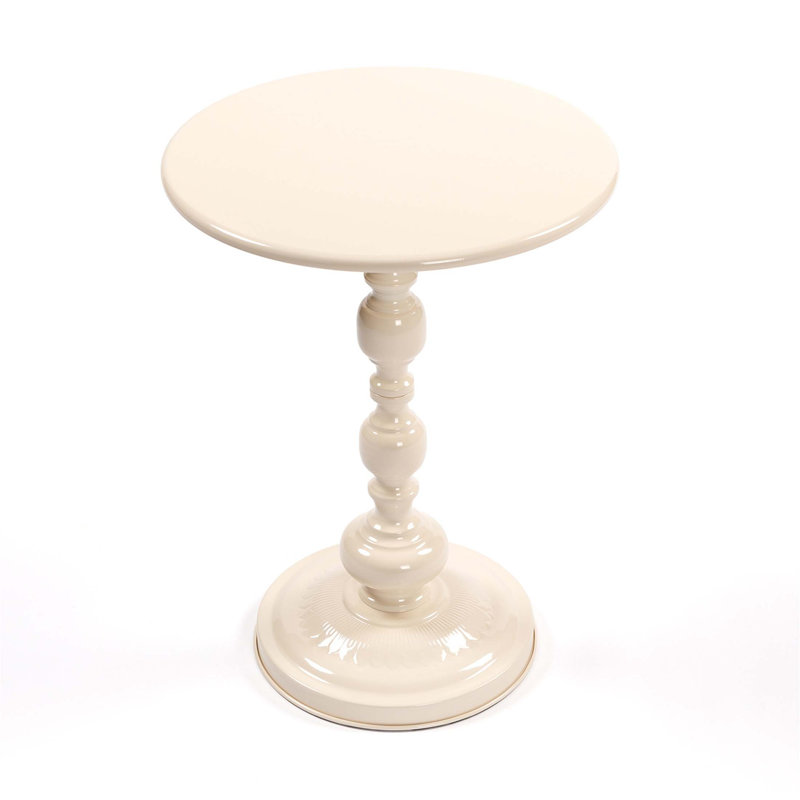 Vintage Metal Round Side Table Ideal for Sofa, Bedside, and Small Spaces, Adding Decorative Charm to Living Room and Bedroom