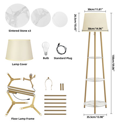 Abdulahi 150cm Gold Tripod Floor Lamp
