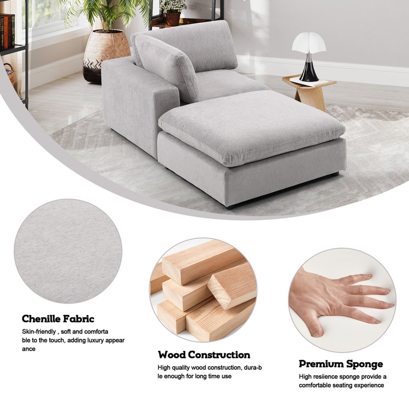 Canapé modulaire en chenille 38 pièces de 38,6 po de largeur