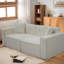 3 compresseurs en mousse complète - lin blanc, dossier rembourré, charge, pratique pour la chambre à coucher douce: revêtement en lin avec charge et rangement salon, chambre à coucher, appartement-323230534