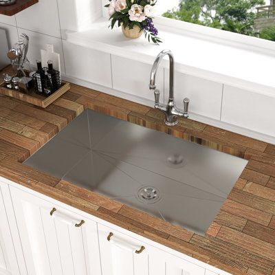 33 Inch Deep Sink Basin - Stainless Steel Undermount With 3Mm Thick Pad Kitchen Hygiene And Efficient Drainage