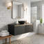 Meuble-lavabo mural 48 po en contreplaqué avec lavabos en céramique et portes doubles en sergé et armoire de rangement noir-136269274