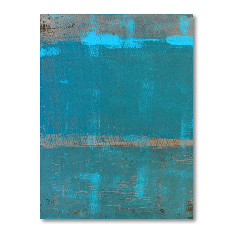 Art abstrait bleu sarcelle et gris - Art mural moderne et contemporain sur toile, H 40 po x l 30 po x P 1,5 po, Toile tendue