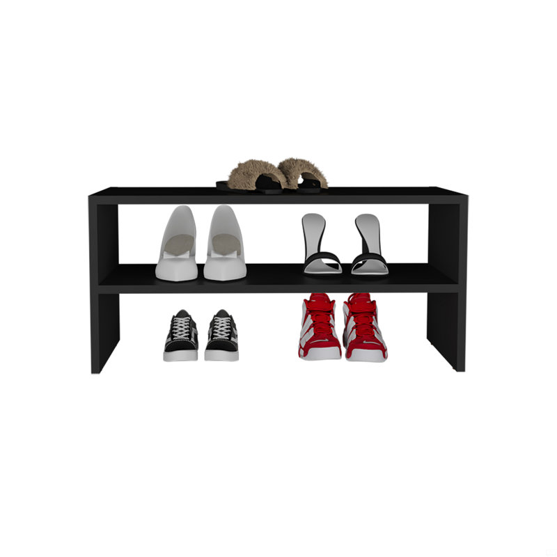 Range-chaussures H 13,7 po, avec 2 tablettes, Noir