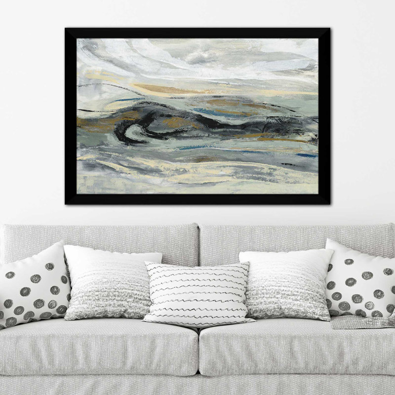 Estuaire - Peinture, Cadre noir, H 27,5 po x l 39,5 po x P 0,75 po
