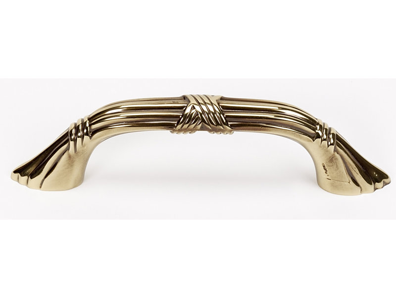 Ribbon And Reed Arch Pull, Satin Nickel