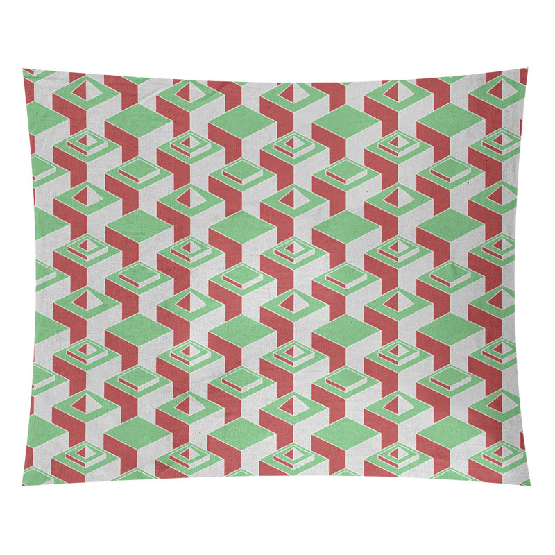 Tapisserie, H 27,5 po x l 37,5 po, Vert/rouge