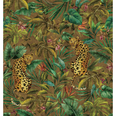 Floral Grass Cloth Wallpaper