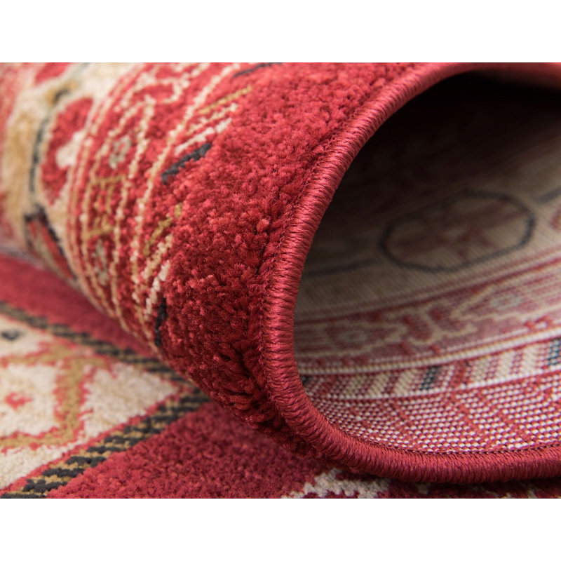 Frederica Geometric Deep Red Area Rug, Rectangle 9' x 12'