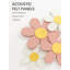 6 pièces de décoration murale en feutre de marguerite - babillard rose et blanc pour chambre de bébé, chambre de fille, chambre à coucher et espace pour enfants
