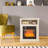 27" Electric Fireplace Heater with Mantel, Remote Control-104234753