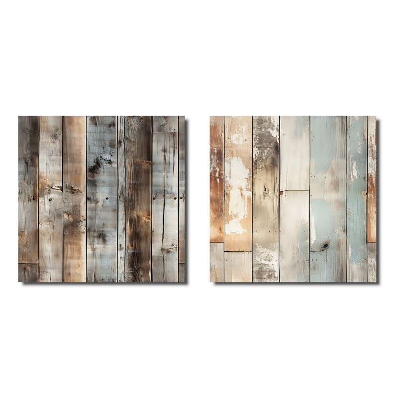 Odie - Ensemble de 2 collages carrés abstraits, Toile tendue, H 16 po x l 33 po
