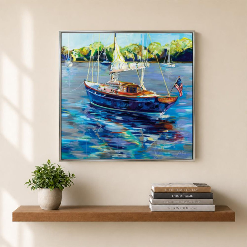 «Spirit» par Jeanette Vertentes - Impression sur toile, H 36 po x l 36 po, Cadre plat flottant, Argent