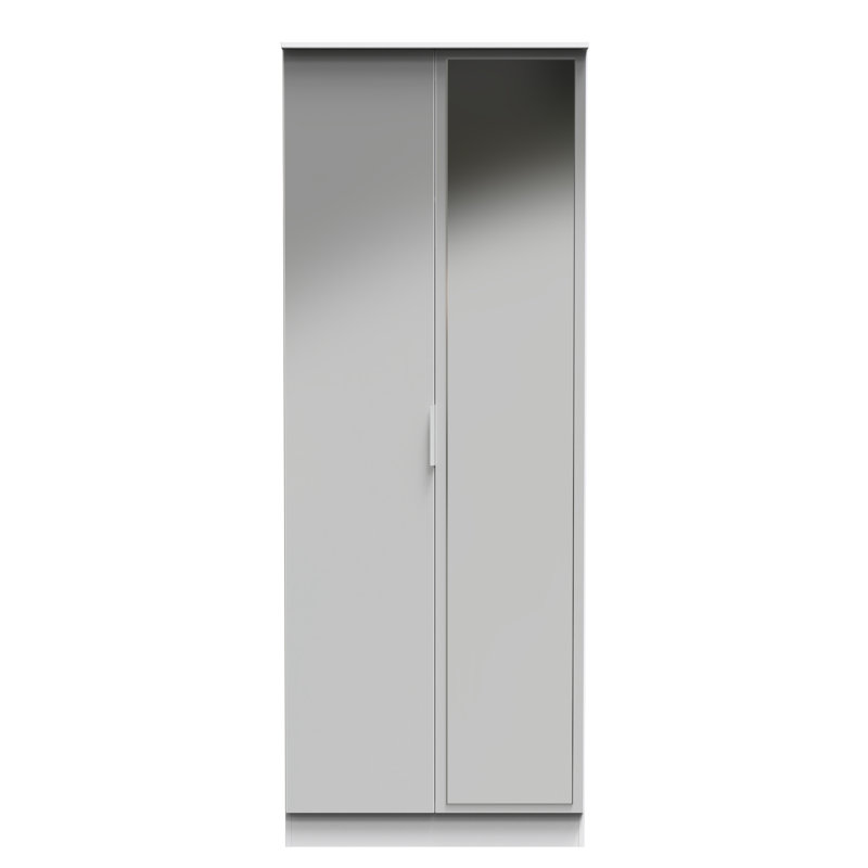 Biernat Manufactured Wood Wardrobe, Uniform Grey/White