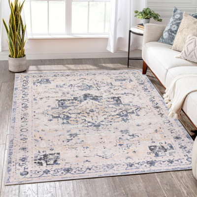 Tapis bleu / beige / gris Tristian
