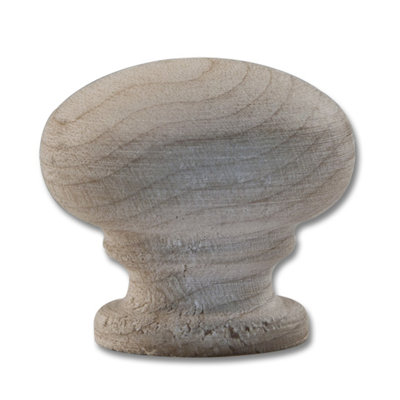 Wood Unfinished 1-1/4" Round Knob
