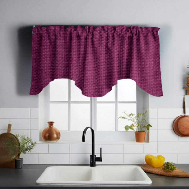 Cantonnière festonnée l 58 po Benina, Fuchsia