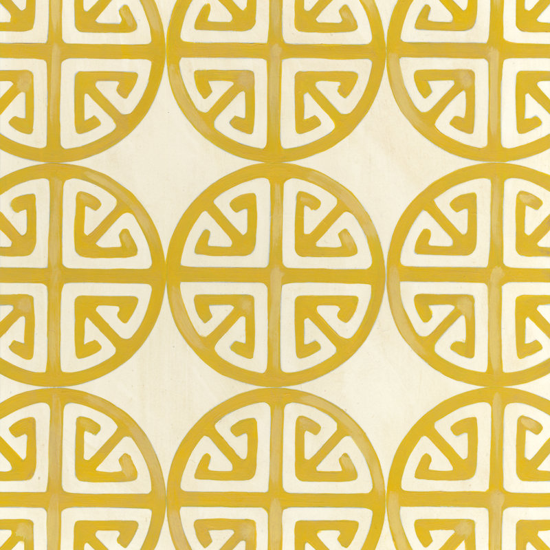 «Retro Blockprint I», impression sur toile, H 12 po x l 12 po