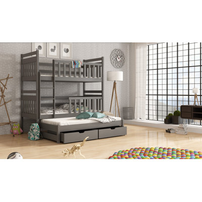Nate Single (3') Standard Bunk Bed and Mattress with Trundle