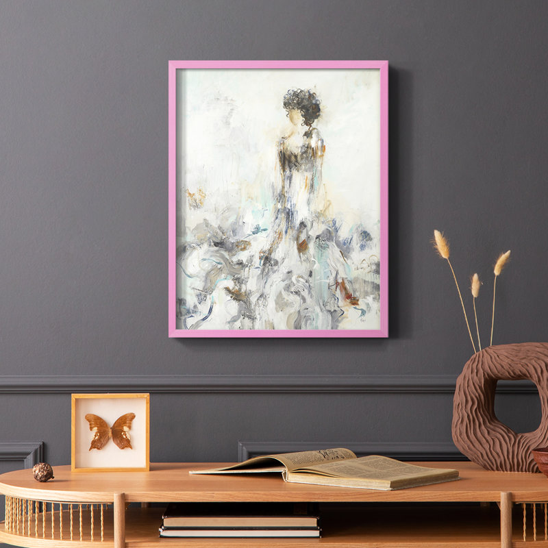 «Romantic Reflection II», reproduction encadrée - bois massif, Rose, H 10 po x l 8 po