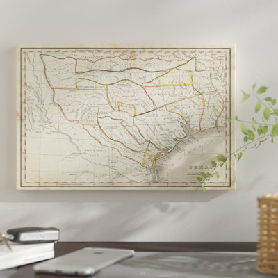 " Texas Historical Map " Graphic Art