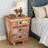Reclaimed Wood Nightstand with 3 Drawers, Fully Assembled Rustic Side Table