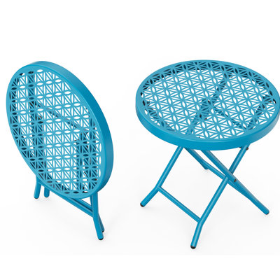 17.7 In. Round Patio Folding Side Table