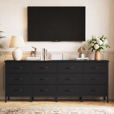 12-Drawer Dresser Chest of Drawers, Large Storage Dresser Cabinet/ TV Stand for 65-80" TV
