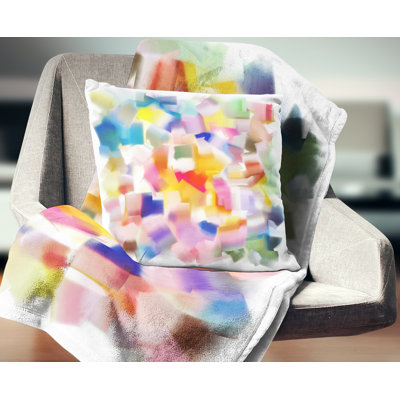 Colorful Stain Design without Grid - Abstract Printed Pillow