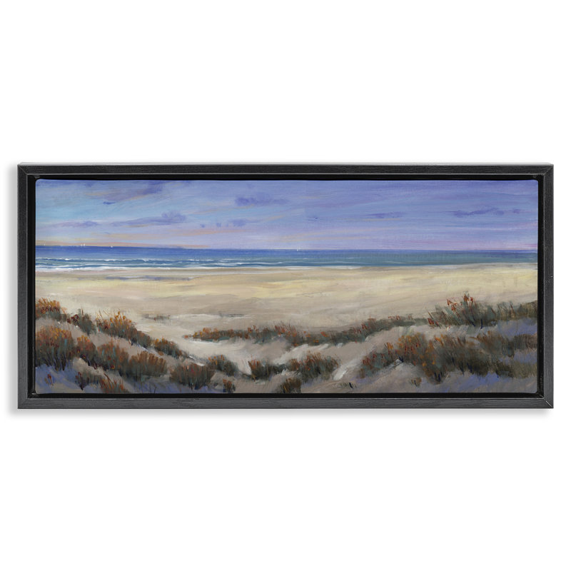 Art mural sur toile flottant encadré "Traditional Grassy Beach" par Regina Moore, H 11 po x l 25 po