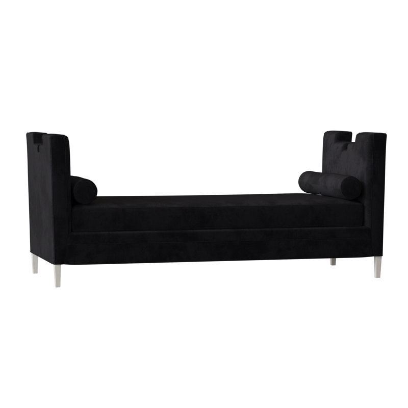 Banc rembourré Ida, Bleu sarcelle Gabrielle, Blanc antique