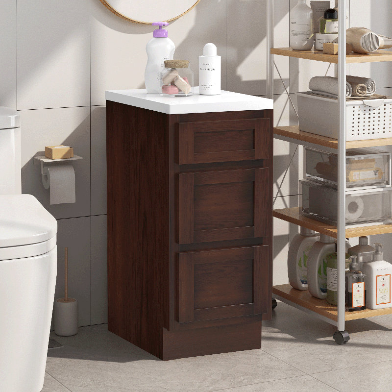 Base de meuble-lavabo de 15 po seulement, Brun