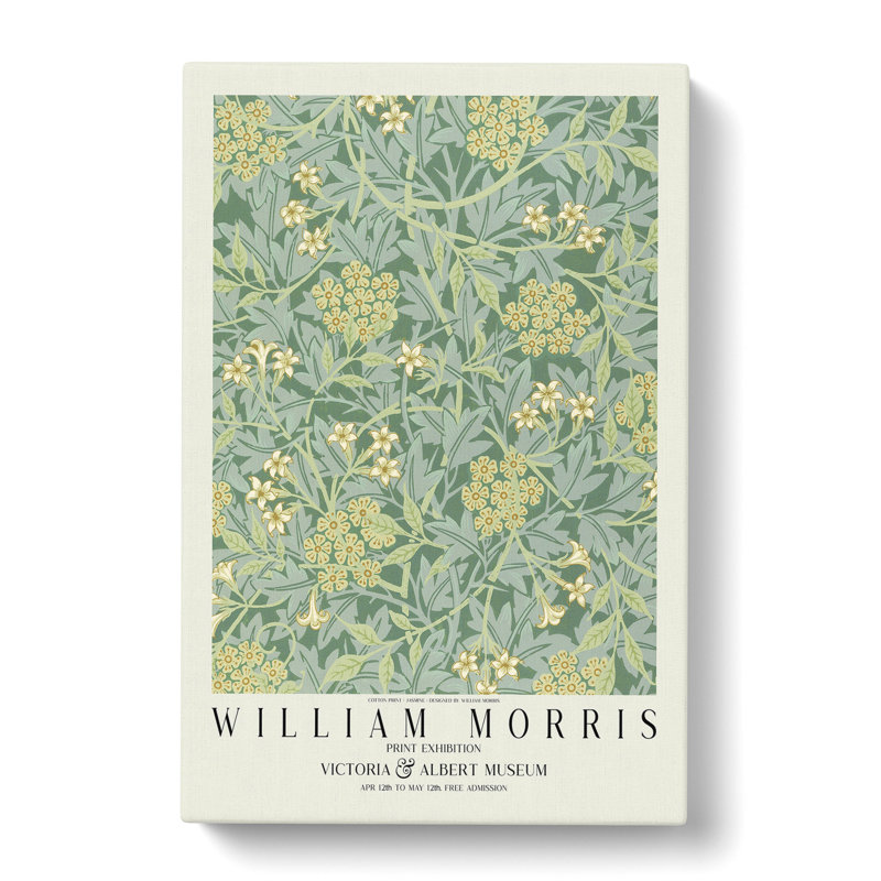 Jasmine With Border by William Morris - Wrapped Canvas, 76cm H x 50cm W x 3cm D