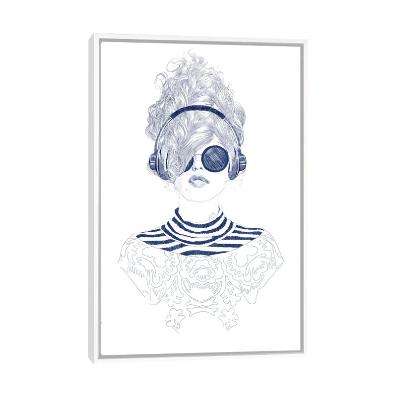 Groove Baby by Jenny Rome - Painting on Canvas, 152.5 cm H x 101.5 cm W, White Framed